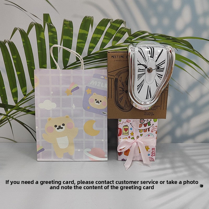 Creative Melting Desk Corner Clock Roman Numeral Silent Quartz