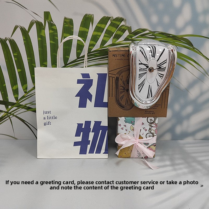 Creative Melting Desk Corner Clock Roman Numeral Silent Quartz