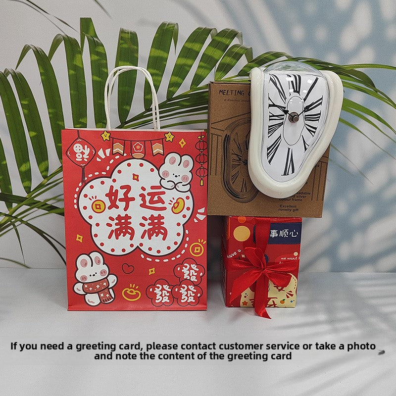 Creative Melting Desk Corner Clock Roman Numeral Silent Quartz