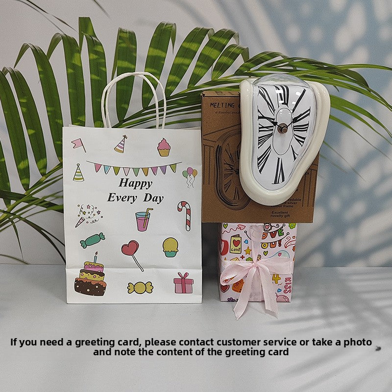 Creative Melting Desk Corner Clock Roman Numeral Silent Quartz
