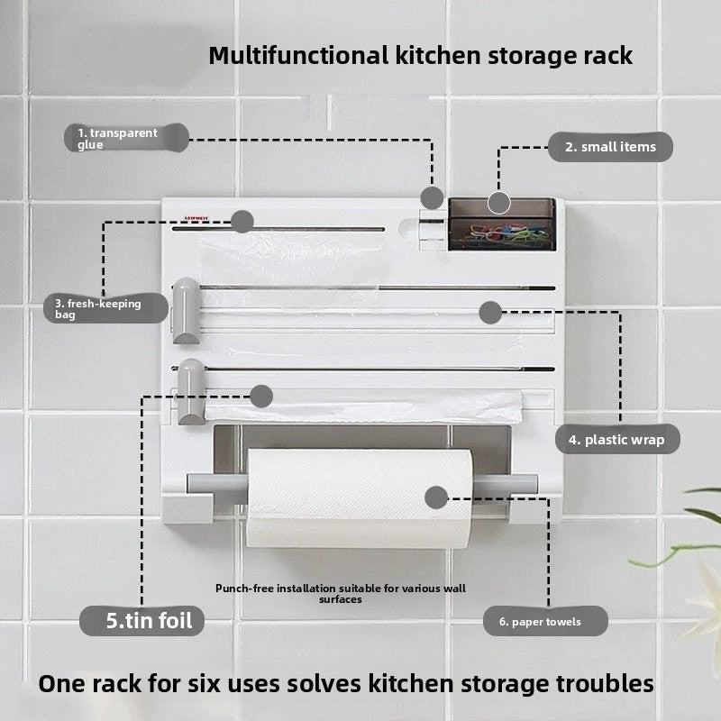 Multifunctional Wall-Mounted Kitchen Storage Rack