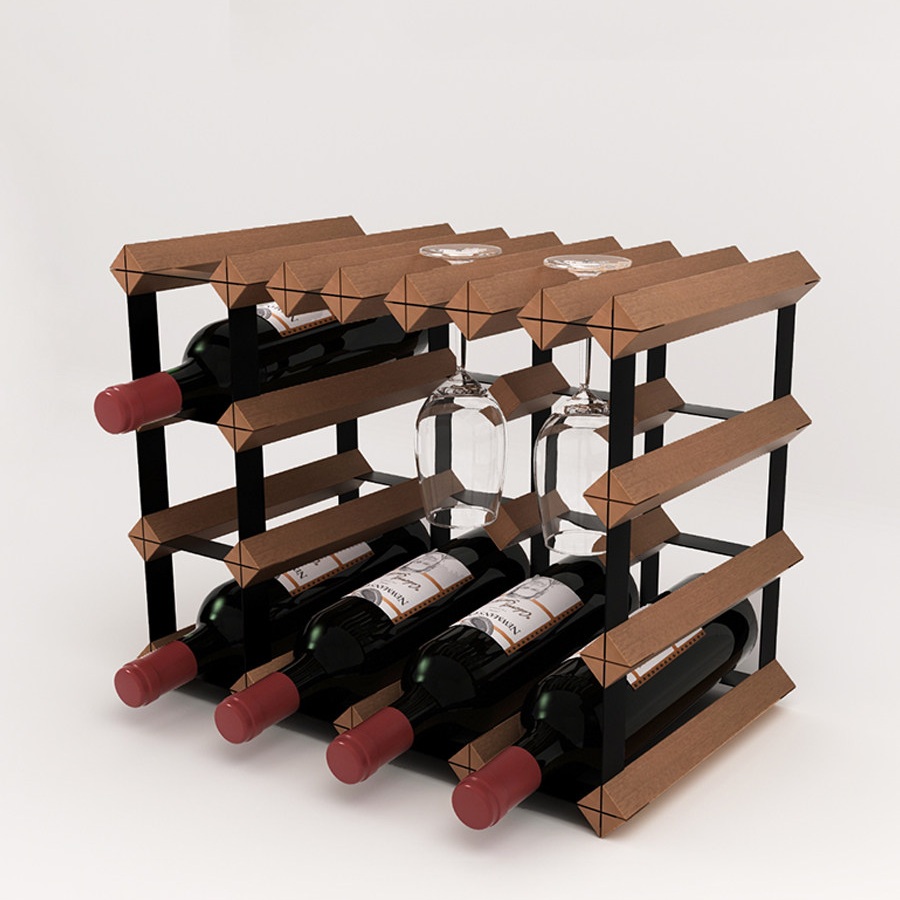 Sapele Wood Hanging Wine Glass Rack