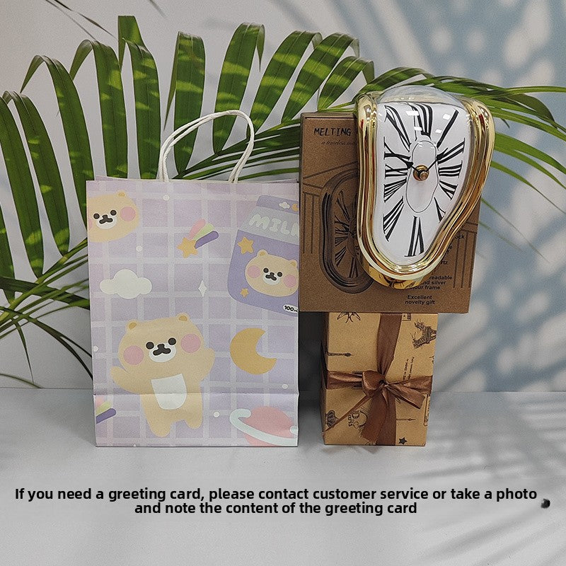 Creative Melting Desk Corner Clock Roman Numeral Silent Quartz