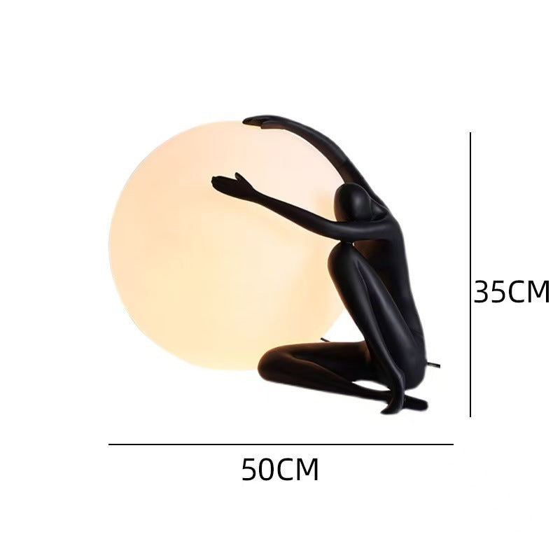 Human-shaped Ball-holding Desk Lamp