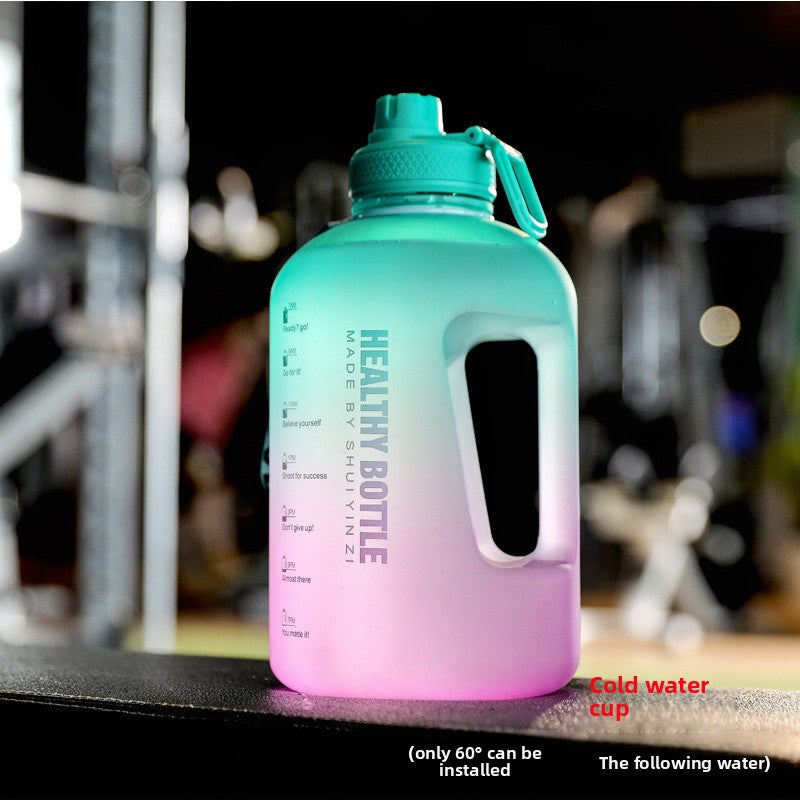 Gradient Color Sports Water Bottle with Straw