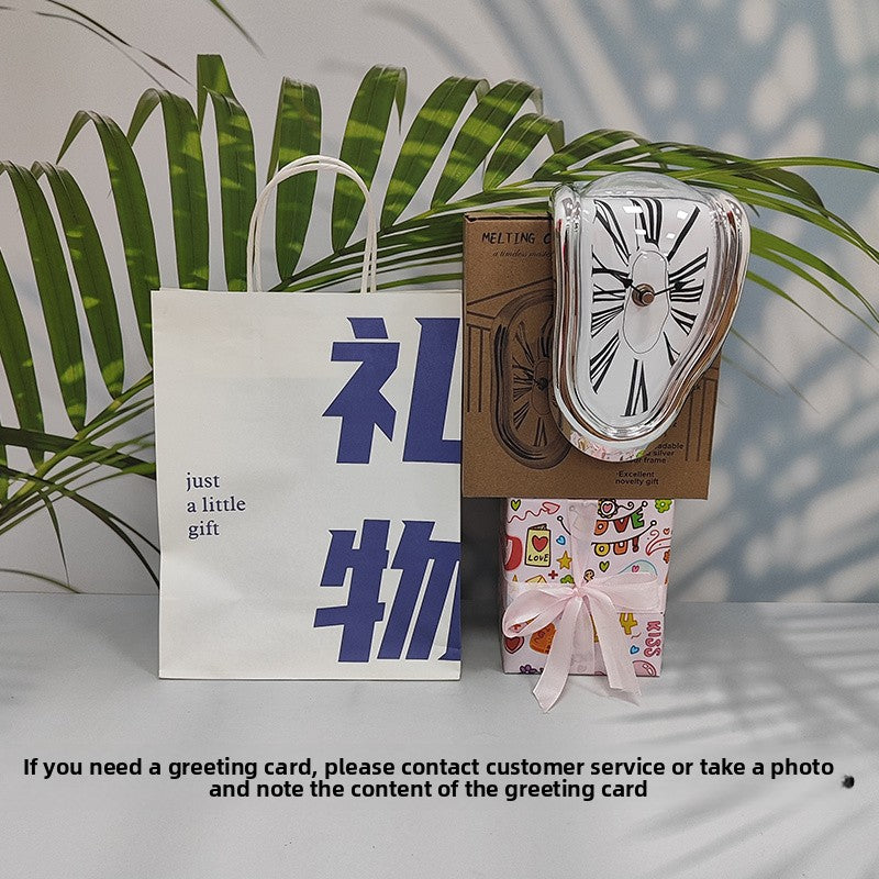 Creative Melting Desk Corner Clock Roman Numeral Silent Quartz