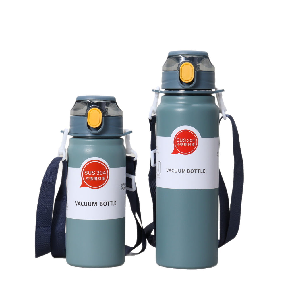 Stainless Steel Insulated Sports Water Bottle with Strap