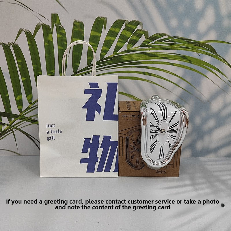 Creative Melting Desk Corner Clock Roman Numeral Silent Quartz