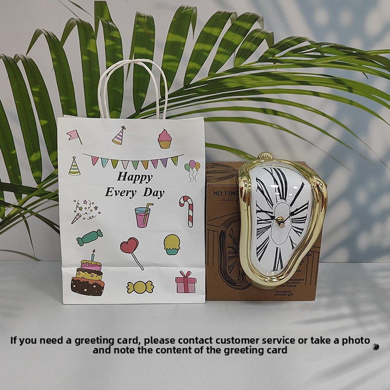 Creative Melting Desk Corner Clock Roman Numeral Silent Quartz