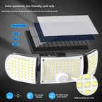 Solar Motion Sensor Wall Light with Three Heads