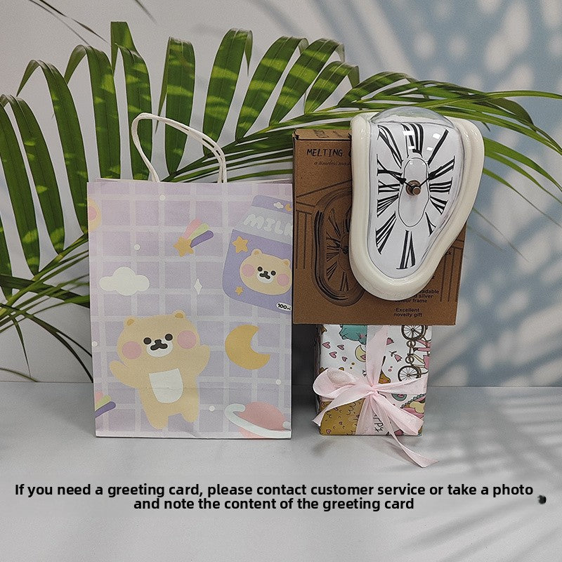 Creative Melting Desk Corner Clock Roman Numeral Silent Quartz