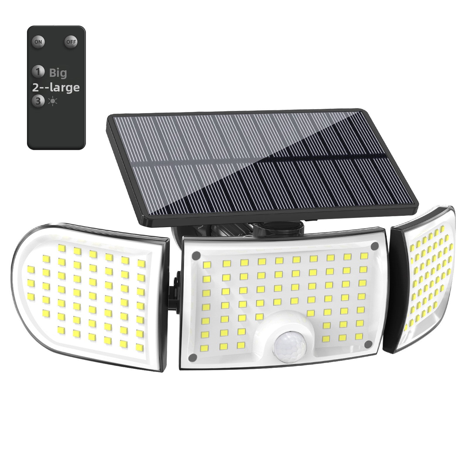 Solar Motion Sensor Wall Light with Three Heads