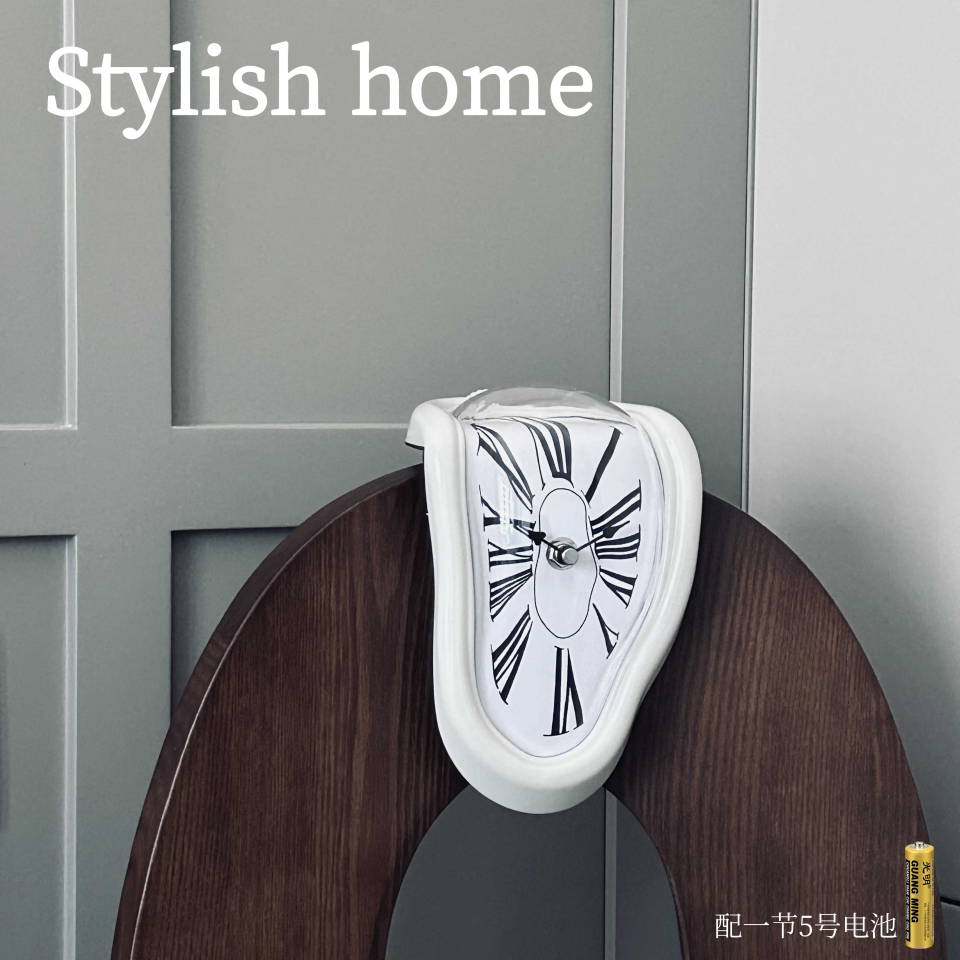 Creative Melting Desk Corner Clock Roman Numeral Silent Quartz