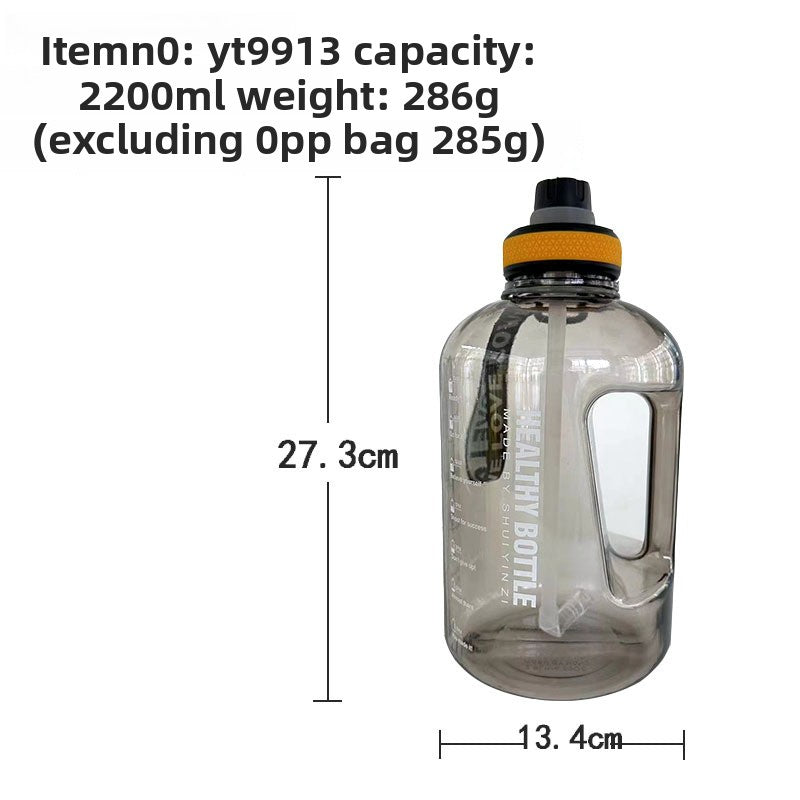 Gradient Color Sports Water Bottle with Straw