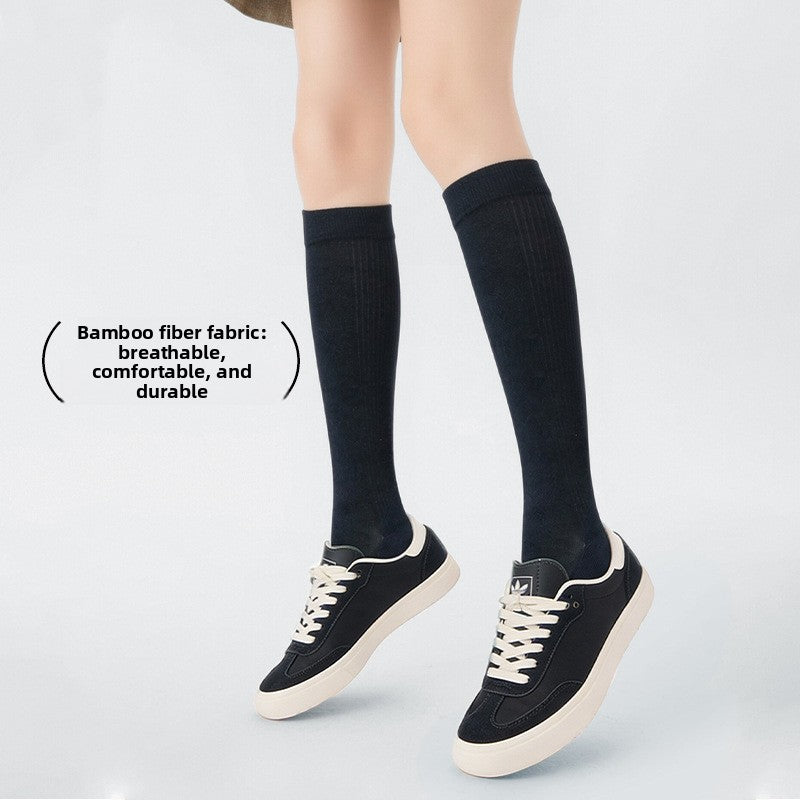 Bamboo Fiber Calf Socks Spring and Summer Lightweight Compression Socks for Sports and Fitness Training
