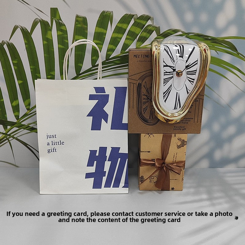 Creative Melting Desk Corner Clock Roman Numeral Silent Quartz