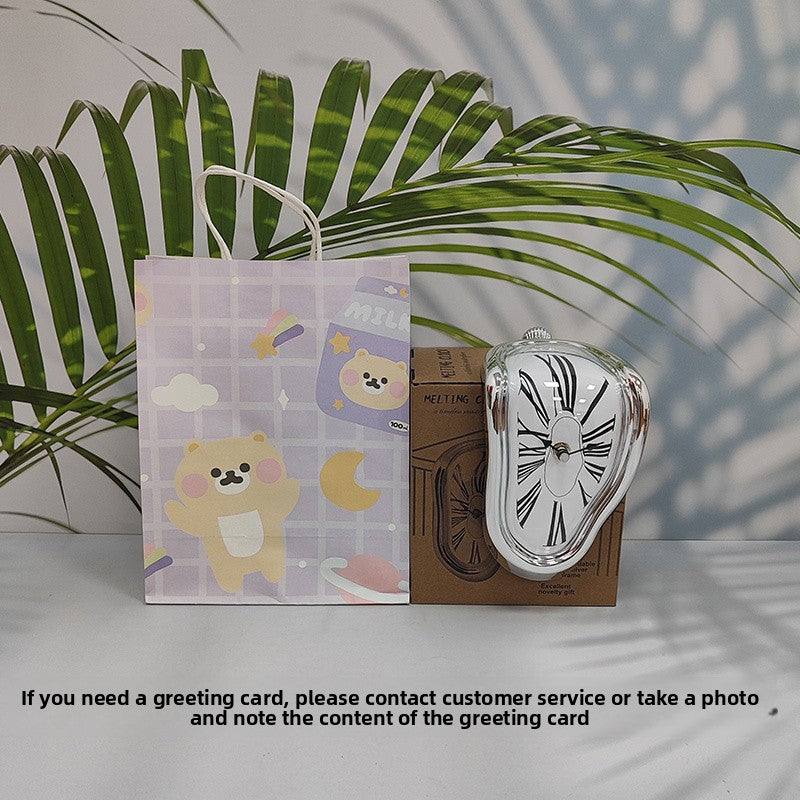 Creative Melting Desk Corner Clock Roman Numeral Silent Quartz