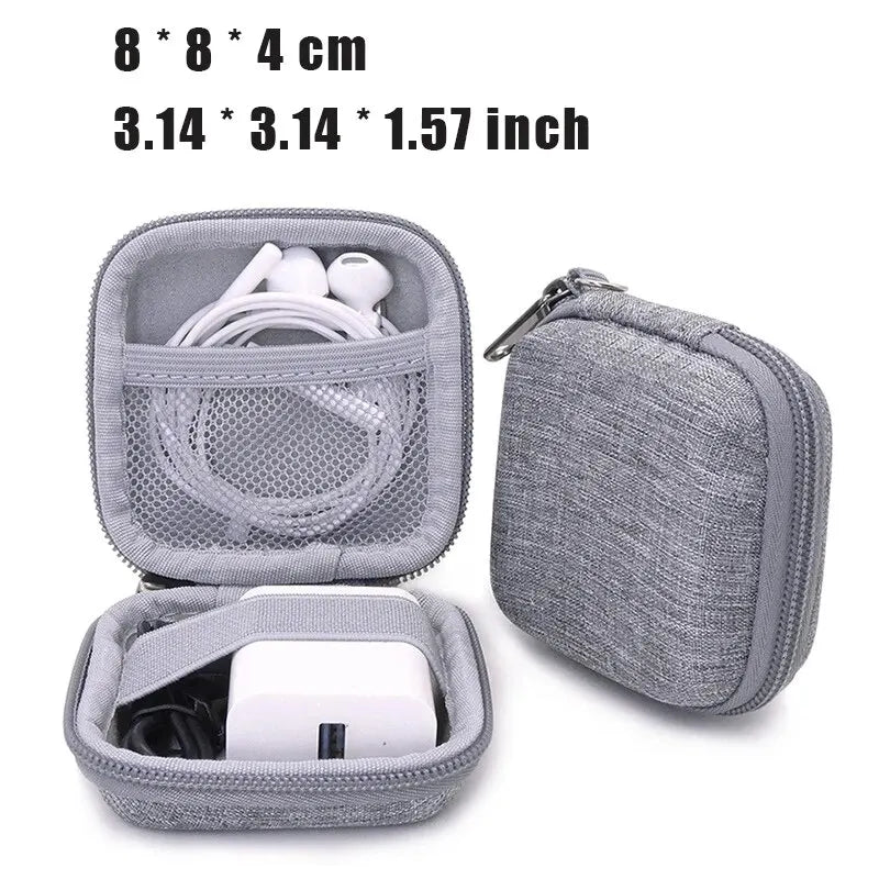Portable Earphone Storage Bag Data Cable Organizer Bag Multifunctional Digital Gadgets Case for Charger U Disk Protective Cover