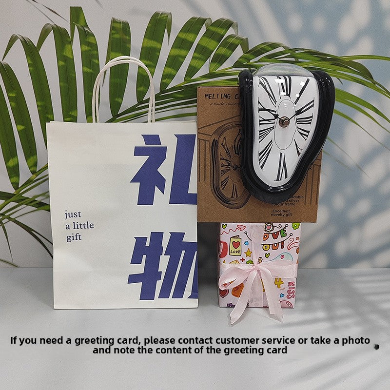 Creative Melting Desk Corner Clock Roman Numeral Silent Quartz