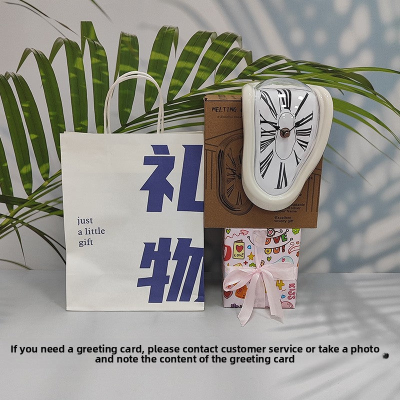 Creative Melting Desk Corner Clock Roman Numeral Silent Quartz