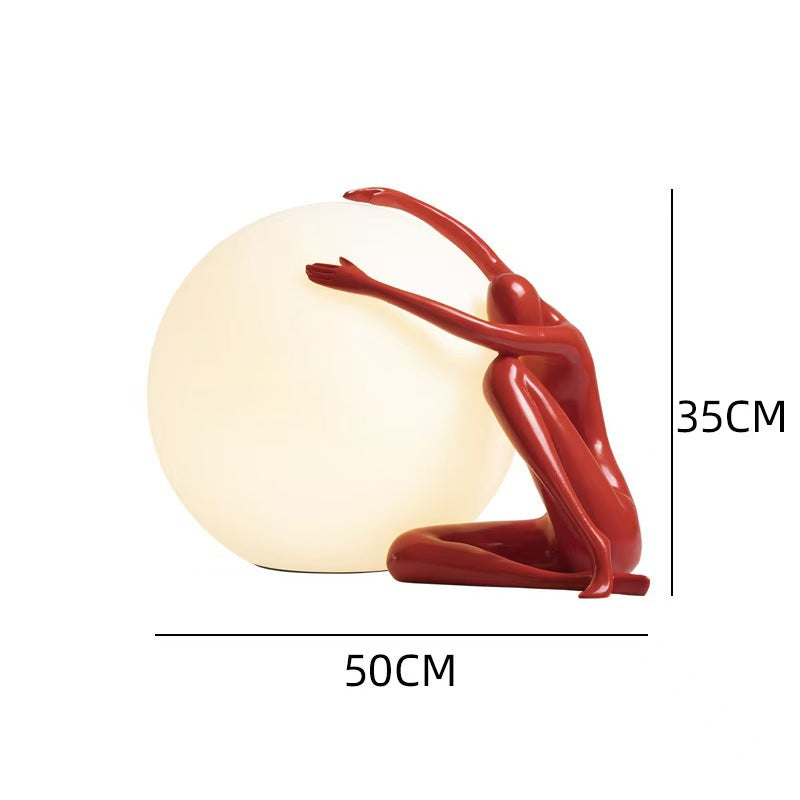 Human-shaped Ball-holding Desk Lamp