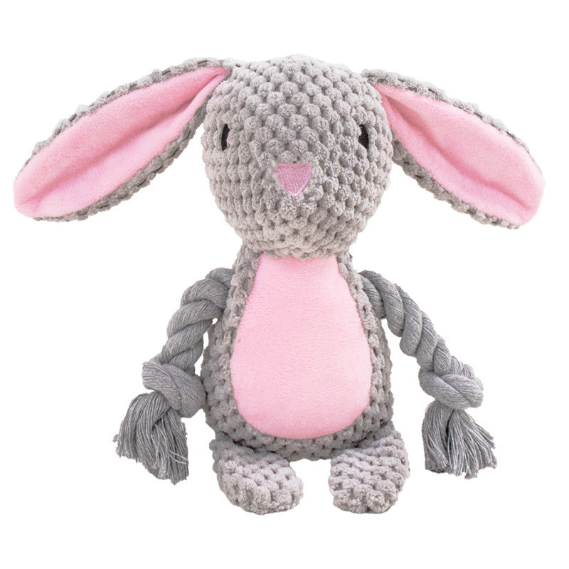 Plush Squeaky Pet Toy with Cotton Rope