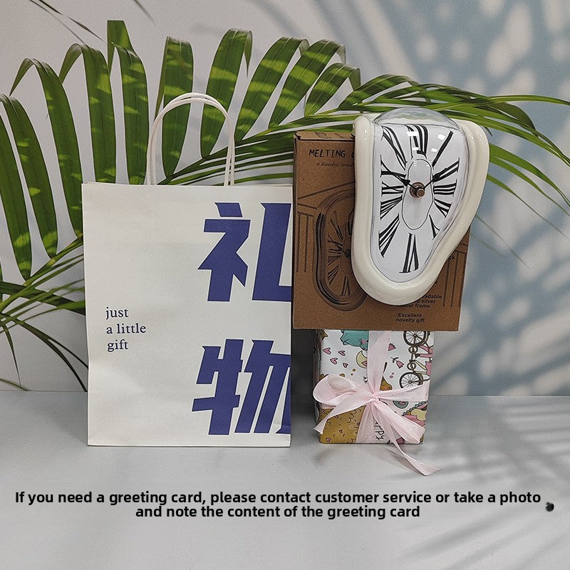 Creative Melting Desk Corner Clock Roman Numeral Silent Quartz
