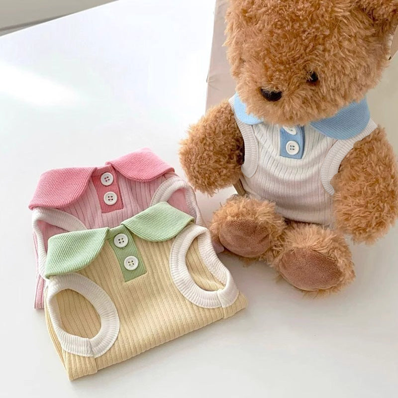 Striped Pet Polo Shirt for Small Dogs and Cats