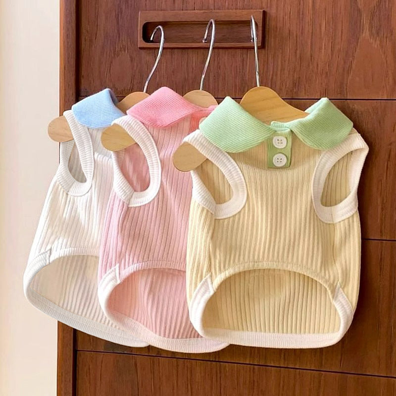 Striped Pet Polo Shirt for Small Dogs and Cats
