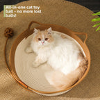 Hand-Woven Round Rattan Pet Nest with Cushion Option
