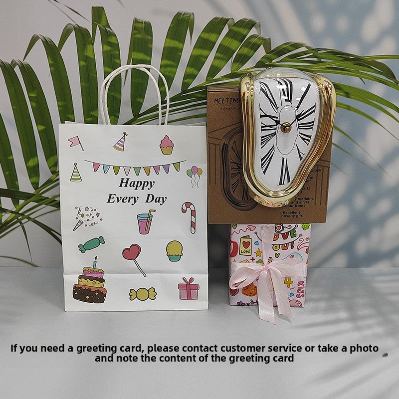 Creative Melting Desk Corner Clock Roman Numeral Silent Quartz