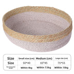 Hand-Woven Round Rattan Pet Nest with Cushion Option