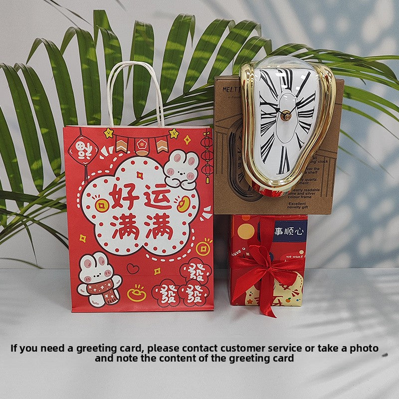 Creative Melting Desk Corner Clock Roman Numeral Silent Quartz