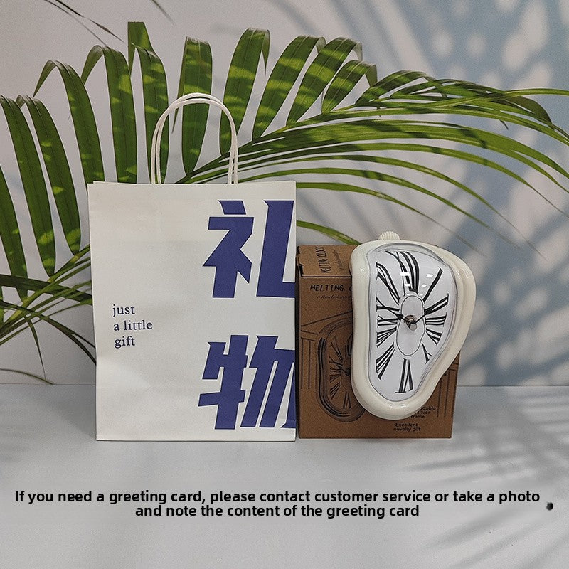 Creative Melting Desk Corner Clock Roman Numeral Silent Quartz