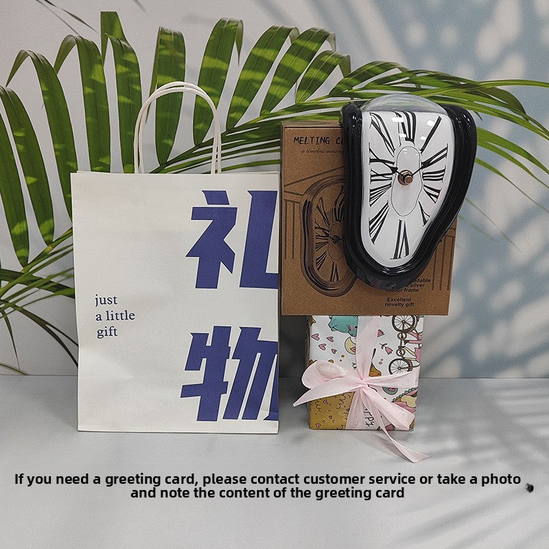Creative Melting Desk Corner Clock Roman Numeral Silent Quartz