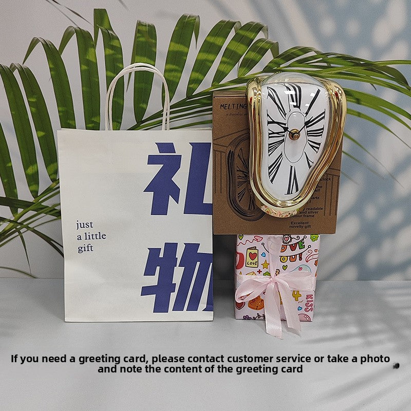 Creative Melting Desk Corner Clock Roman Numeral Silent Quartz