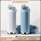 Large-capacity fitness and sports water bottle