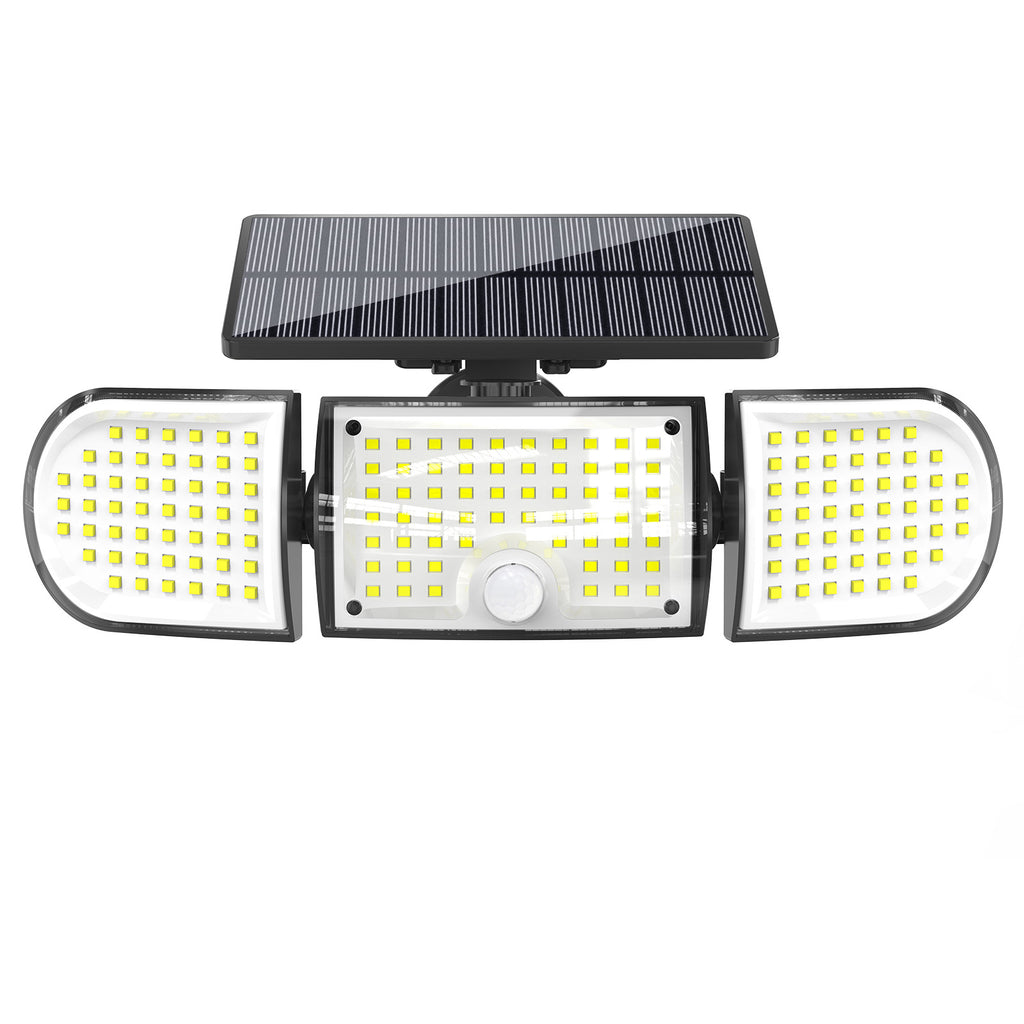 Solar Motion Sensor Wall Light with Three Heads