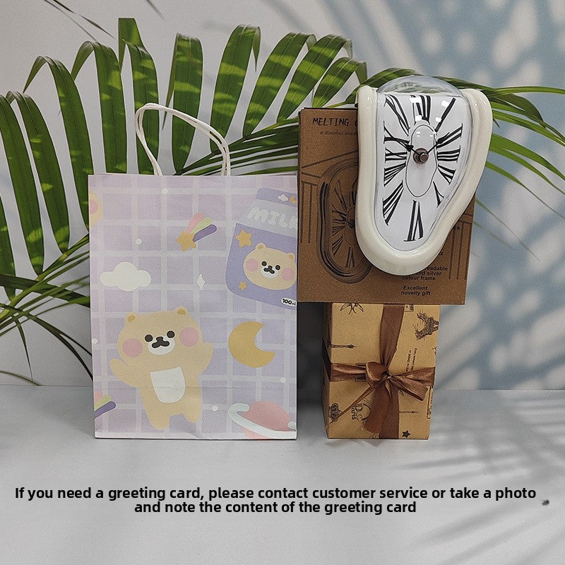 Creative Melting Desk Corner Clock Roman Numeral Silent Quartz
