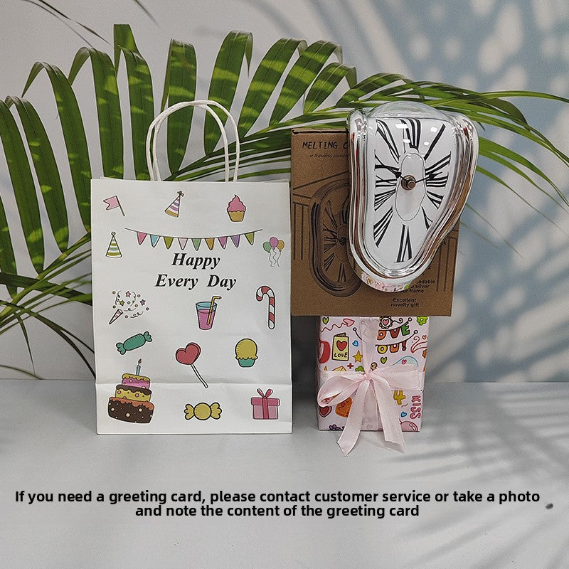 Creative Melting Desk Corner Clock Roman Numeral Silent Quartz