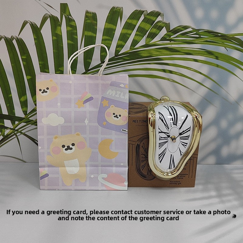 Creative Melting Desk Corner Clock Roman Numeral Silent Quartz