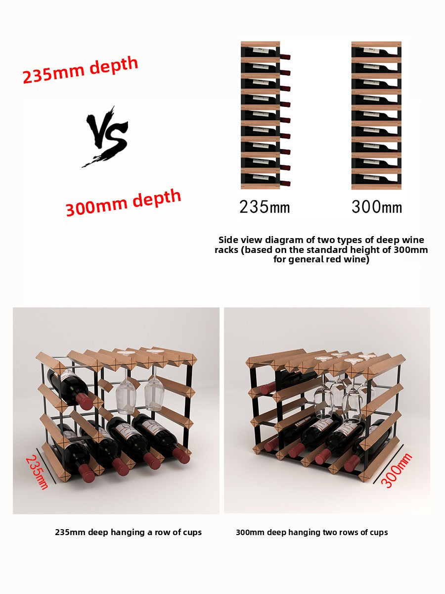 Sapele Wood Hanging Wine Glass Rack