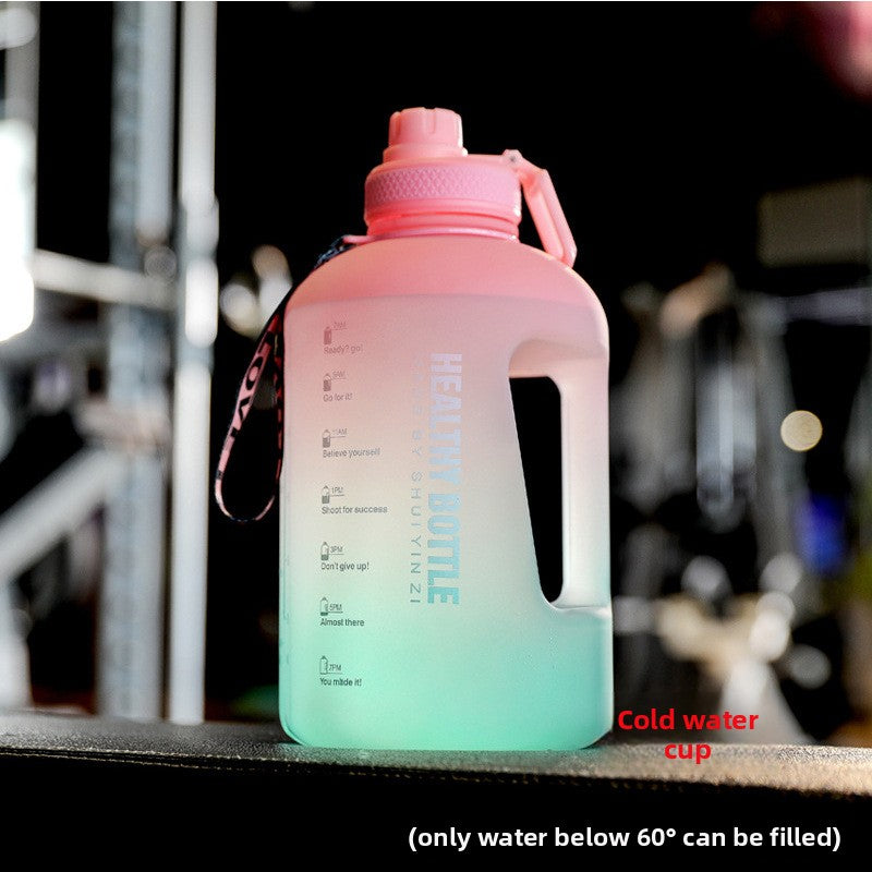 Gradient Color Sports Water Bottle with Straw