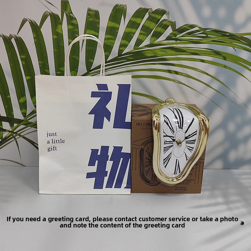 Creative Melting Desk Corner Clock Roman Numeral Silent Quartz