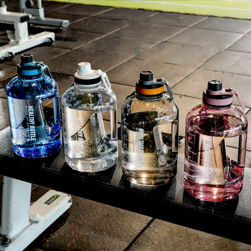 Gradient Color Sports Water Bottle with Straw