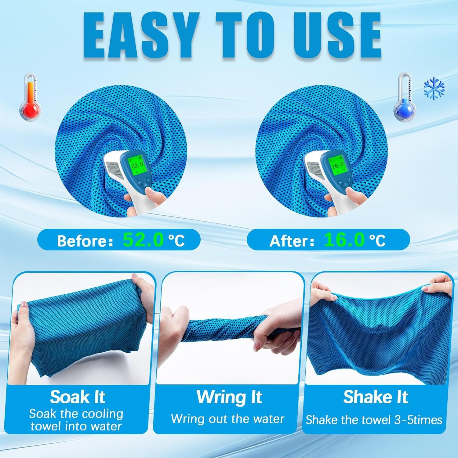 4-Pack Microfiber Cooling Towels for Sports and Fitness