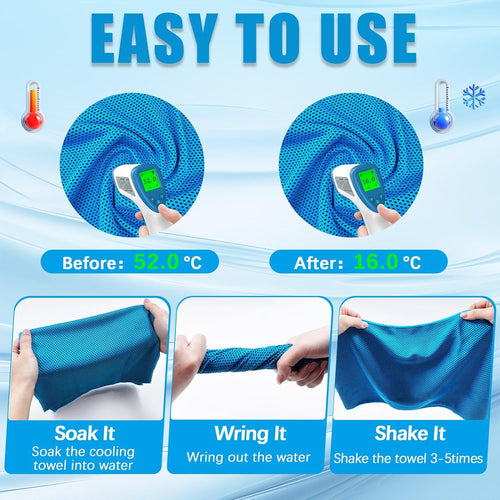 4-Pack Microfiber Cooling Towels for Sports and Fitness