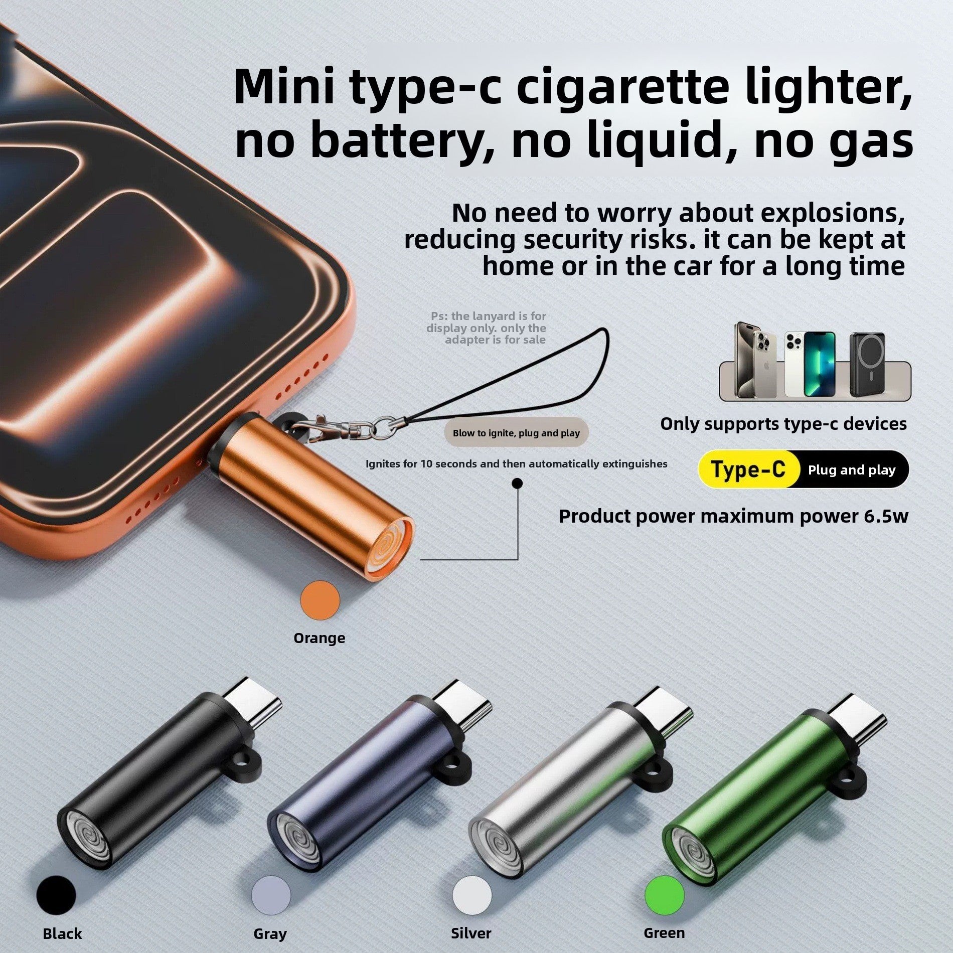 USB Type-C Portable Electronic Lighter