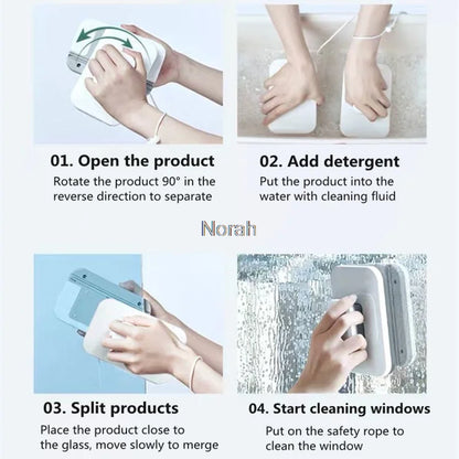 Glass Cleaning Magnetic Brush Double-Sided Cleaning Brush, Household Magnetic Glass Cleaning Brush,For Cleaning Windows