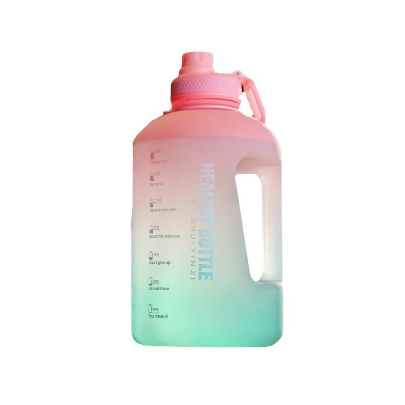 Gradient Color Sports Water Bottle with Straw